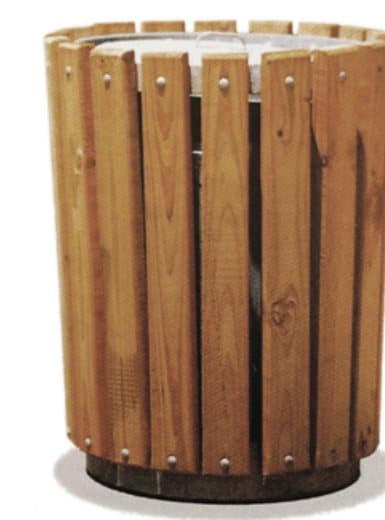 Classic Wood Trash Receptacles