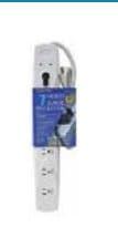 Power Strips - Grounded Switch Circuit Breaker - 7 Outlet w/ Surge Protector