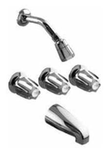 Three Handle Tub/Shower Faucet