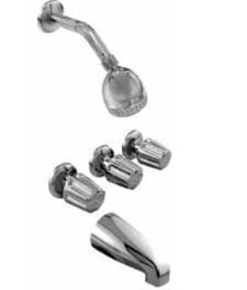 Three Handle Heavy Pattern Tub/Shower Faucet