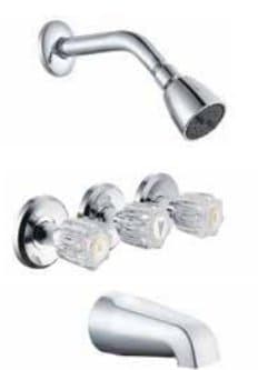 Three Handle Tub/Shower Faucet