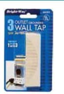 Outlet Wall Taps - 3 Outlet Wall Tap Grounded