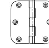 5/8" Radius Corner Plain Bearing Hinge — Removable Pin