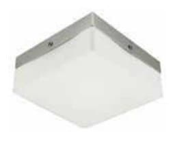 White 2-Light Square Ceiling Fixture