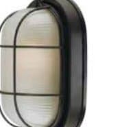 Black Oval Outdoor Bulkhead Light