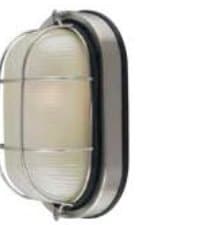 Brushed Nickel Outdoor Bulkhead Light