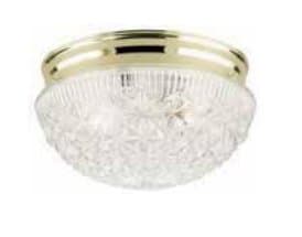 Polished Bronze Dithered Glass Ceiling Fixture