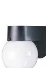 Black Outdoor Globe Wall Light