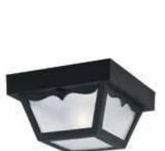Black Resin Outdoor Ceiling Fixture