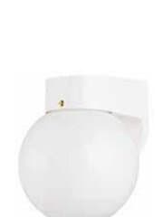 White Outdoor Globe Wall Light