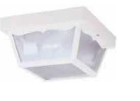White Resin Outdoor Ceiling Fixture