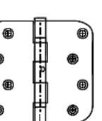 5/8" Radius Corner Ball Bearing Hinge — Non-Removable Set Screw Pin