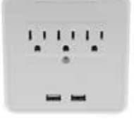 USB Power Strips & Wall Taps - 3 Outlet / 2 USB Wall Tap w/ Surge Protector