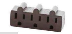 Outlet Wall Taps - 3 Outlet Grounding Adapter
