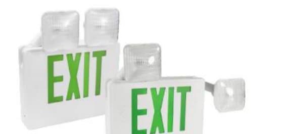 Emergency Light/LED Exit Sign Combination Unit With Battery Back-Up