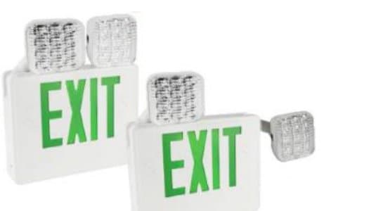 LED Emergency Light/LED Exit Sign Combination Unit With Battery Back-Up