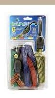 Stretch Cords - 6 Pc. Flat Bungee Straps Set