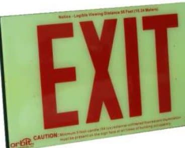 Self-Illuminating Low-Level Exit Sign