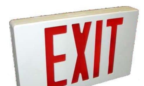 Double Circuit LED Exit Sign (AC/Generator Back-Up)
