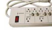 Power Strips - Grounded Switch Circuit Breaker - 8 Outlet w/ Surge Protector (HDTV)
