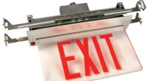 City Of New York Approved Edge-Lit LED Exit Sign 8" Letters (Recessed-Mount)