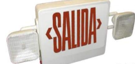 LED Salida Sign & Emergency Light Combination Unit With Battery Back-Up