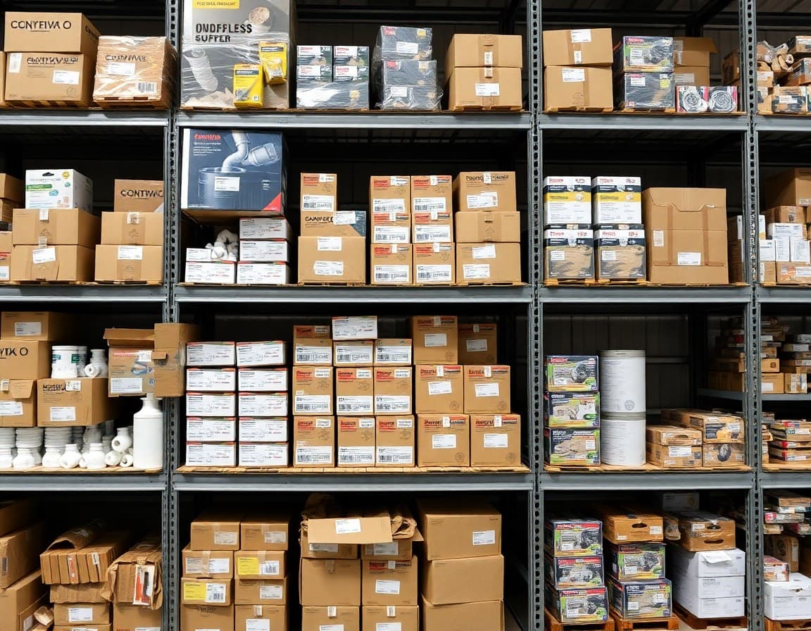 Warehouse of contractor supply materials
