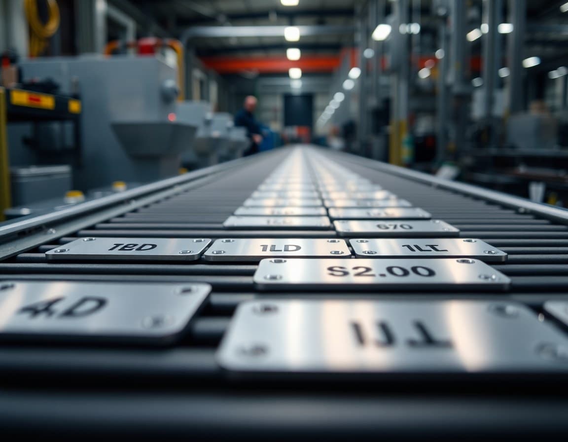 Laser-cut ID plates on production line
